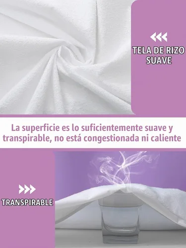 Vista 5 de Protector de colchón individual XL para dormitorios universitarios, funda impermeable para cama de hospital, tamaño individual extra largo