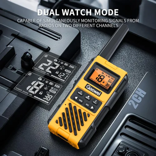 Vista 2 de Gaswei G1pro+ - Walkie Talkies impermeables IP67 de largo alcance para adultos, radios bidireccionales, radio FM, alertas meteorológicas VOX, SOS