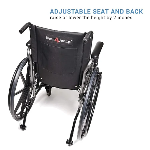 Vista 4 de Everest & Jennings Traveler L4 Silla de ruedas ligera – Nuestra silla de ruedas manual más ligera para adultos – Asiento de 18 x 16 pulgadas