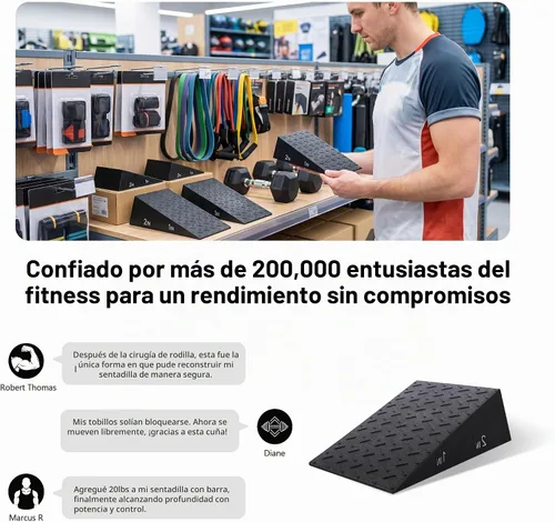 Vista 7 de Bloque de Cuña de Sentadillas Folaps para Elevación del Talón, Pesos de Sentadillas, Estirador de Pantorrillas, Tabla Inclinada para Equilibrio