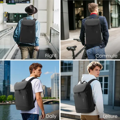 Vista 6 de Mochila de BANGE para desplazamiento que puede contener una laptop de 15.6 pulgadas, mochila de mano aprobada para vuelos para hombres y mujeres
