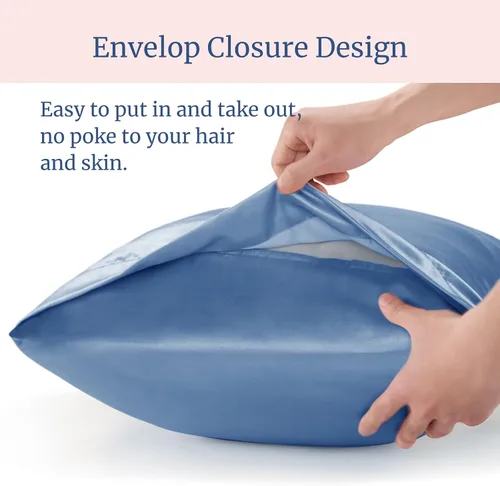 Vista 6 de BEDELITE Funda de almohada de satén para cabello y piel, súper suave y refrescante similar a las fundas de almohada de seda, paquete de 2 con cierre