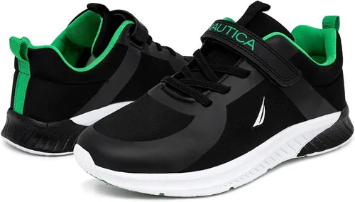Vista 6 de Nautica Tenis deportivos para niños y jóvenes, con diseño elástico de una sola correa, tallas para niños pequeños y grandes, rendimiento