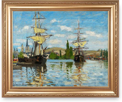 Vista 24 de A&T ARTWORK A Brisk Breeze por Willem van de velde Reproducciones de pintura de velero, impresiones en lienzo giclée para decoración del hogar, 20 x