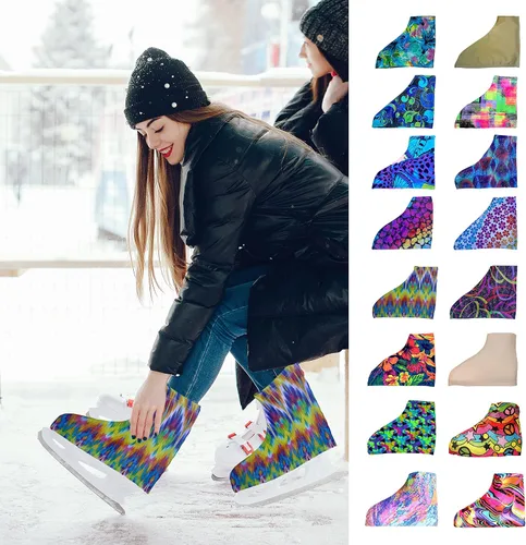 Vista 2 de Ice Fire 1 par de fundas para botas de patinaje Protector duradero para botas de hielo/figura/patines Tamaño universal Accesorio de patinaje