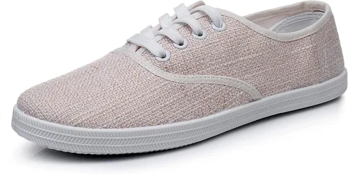 Vista 32 de VenusCelia - Tenis de lona con agujetas Rainbow para mujer Negro (Allblack)