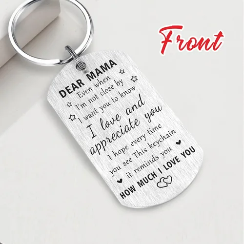 Vista 4 de Regalos para mamá mamá, llavero con texto en inglés "I Love You Mama", regalo de feliz cumpleaños para mi mamá, regalo significativo para mamá