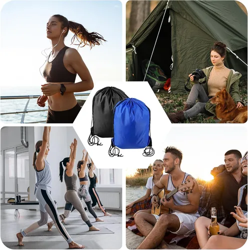 Vista 6 de Bolsas con cordón para gimnasio, NegroAzul, Moda