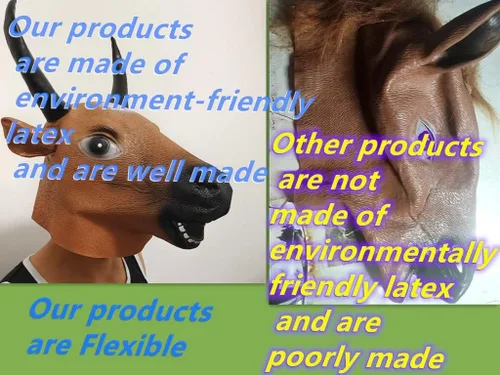 Vista 8 de ElatedVan Máscara de látex de monstruo verde de Navidad, disfraz realista para adultos accesorios de cosplay
