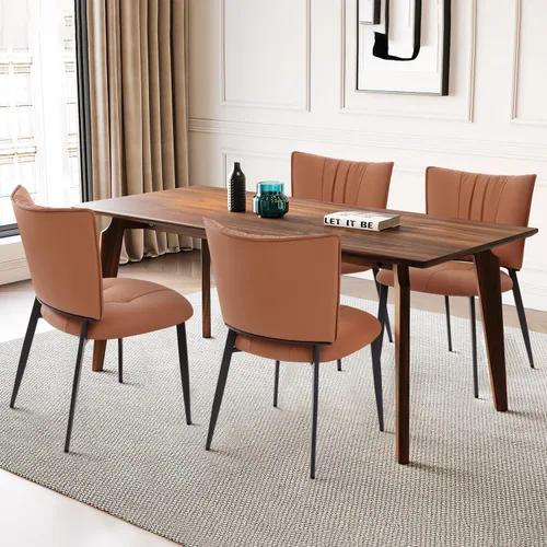 Vista 9 de Homcosan Juego de 2 sillas de comedor, modernas sillas de cocina con asiento acolchado tapizado y patas de metal, fácil montaje, sillas de comedor