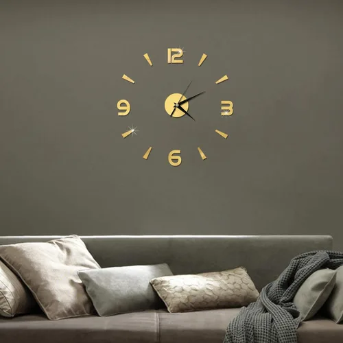Vista 6 de Pilipane Reloj de pared sin marco, decoración de reloj de espejo acrílico, calcomanías de reloj de pared sin marco, reloj de pared de bricolaje