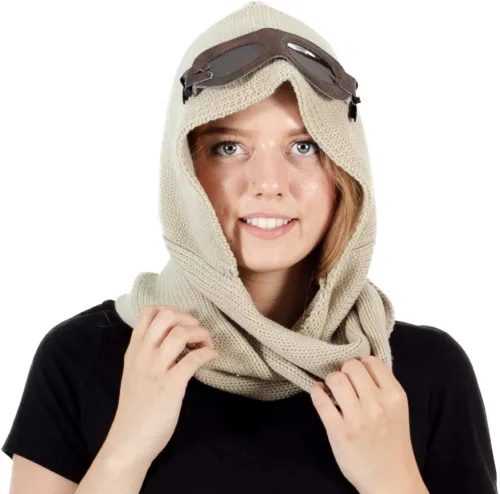 Vista 2 de Star Wars The Force Awakens Rey - Bufanda con capucha, Marrón
