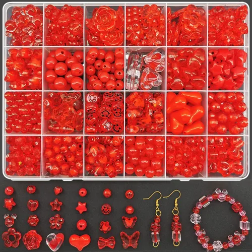 Vista 7 de 450 cuentas de acrílico azul surtidas – corazón pastel, estrella, mariposa, cara sonriente, Mickey lindo a granel estético a granel para pulseras