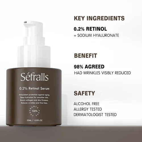 Vista 4 de Sefralls Suero facial Duo – Retinol Vitamina C – Set de cuidado de la piel antienvejecimiento para mujeres, antiarrugas, piel suave y firme – 1 onza
