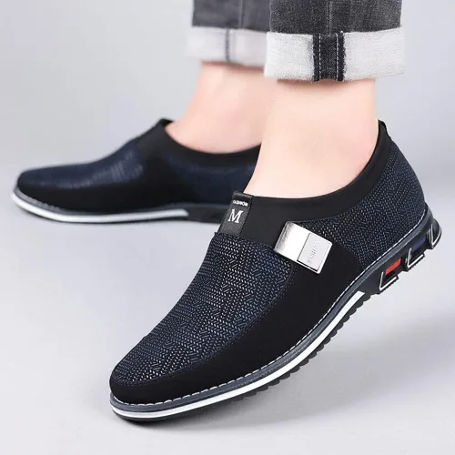 Vista 5 de Veslesth - Zapatos casuales para hombre, mocasines cómodos para caminar, zapatos de conducción de moda, zapatos de cuero de lujo para hombre