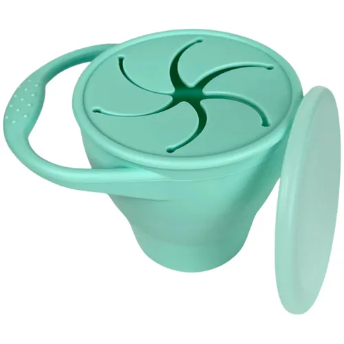 Vista 10 de BraveJusticeKidsCo - Snack Attack Cup - Contenedor de bocadillos de silicona plegable, recipiente para snacks para bebés y niños pequeños