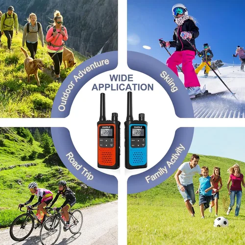 Vista 6 de Walkie Talkies para adultos de largo alcance, paquete de 2 walkie talkies recargables, 22 canales FRS, radios bidireccionales con receptor