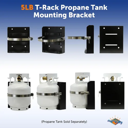 Vista 6 de Flame King Tanque de propano de 5 libras con medidor y soporte para parrillas, barbacoas, camping, pesca, actividades al aire libre