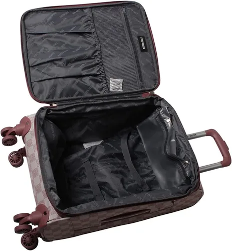 Vista 32 de Steve Madden Equipaje de diseñador, Chalet Gris Claro, Juego de maleta giratoria ligera expandible de 3 piezas - Juego de viaje