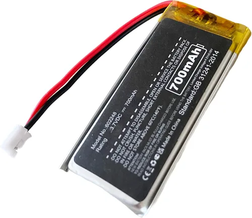 Vista 3 de Nzzz 700mAh 3.7V 602248 Batería de polímero de litio con 2 cables JST PH2.0.000 in Conector 602248 Batería recargable resistente a altas