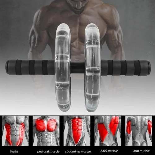 Vista 6 de HERCHR Rueda de rodillo para abdominales, kit de ruedas de ejercicio abdominal, barra de flexión, equipo de gimnasio en casa para hombres y mujeres