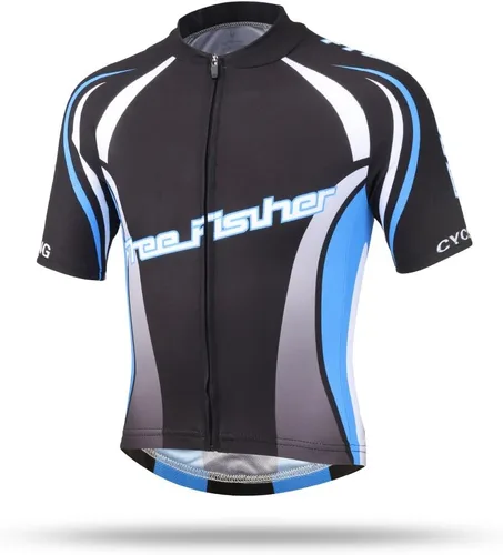 Vista 2 de Camiseta de ciclismo para niños, manga corta, diseño de caricatura de FISHER FREE