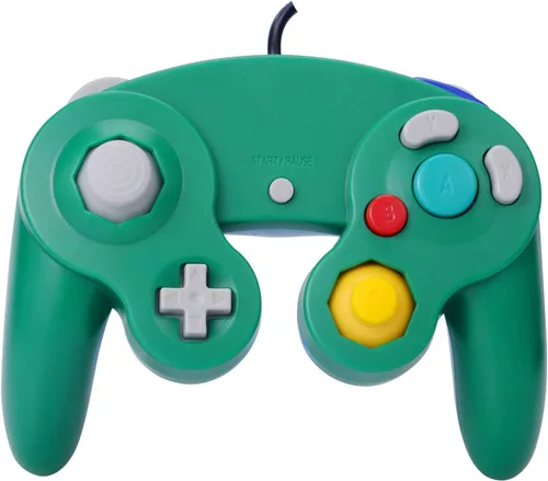 Vista 7 de 2 paquetes de control clásico Gamecube Shock Joypad con cable para Wii NGC Game Cube compatible