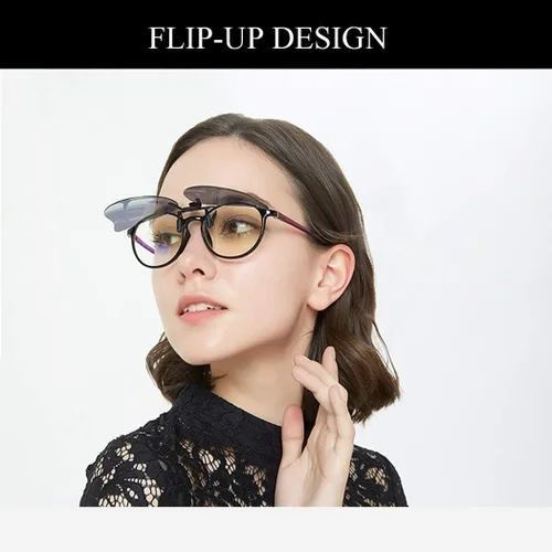 Vista 6 de Gafas de sol polarizadas con clip de ojo de gato, antirreflejos, protección UV, gafas de sol de gran tamaño sobre gafas graduadas