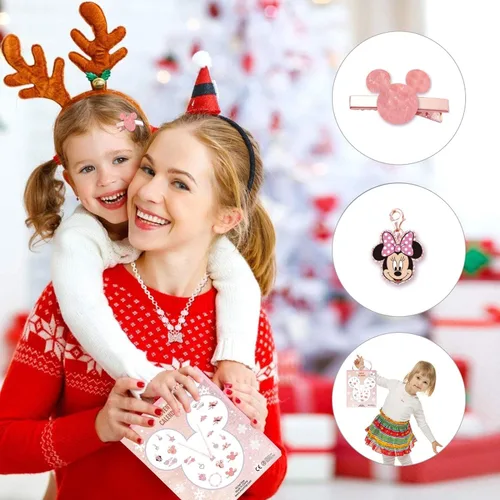 Vista 6 de Calendario de Adviento 2021 para niñas con 24 regalos únicos, pulsera de dijes, collar, aretes, accesorios para el cabello, calendarios de cuenta