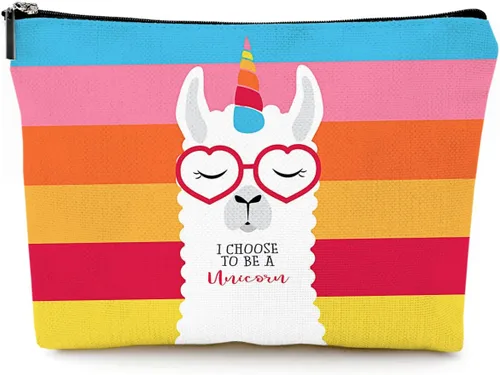 Vista 8 de Pequeña bolsa de maquillaje para monedero, bonita lona impermeable, bolsas de cosméticos para mujeres, con cremallera, bolsa de aseo de viaje