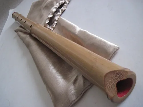 Vista 2 de 1.8 Shakuhachi pentatónico sin extremo de raíz 5 agujeros - Instrumento Zen tradicional