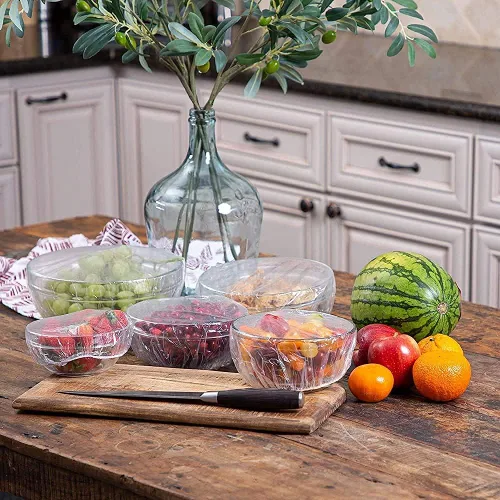 Vista 8 de Fresh Keeping Bags - Fundas elásticas reutilizables para almacenamiento de alimentos con bordes elásticos, fundas de plástico elásticas para tazones