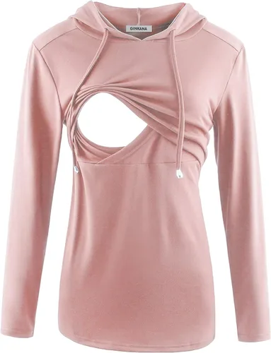 Vista 106 de GINKANA Sudadera con capucha para mujer, manga larga, lactancia materna, ropa casual