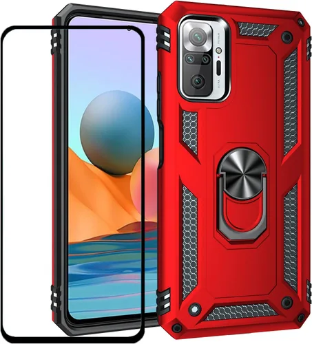 Vista 73 de Funda para Xiaomi POCO X3 NFC /X3 Pro con protector de pantalla, armadura de protección militar híbrida resistente a prueba de golpes, funda Negro
