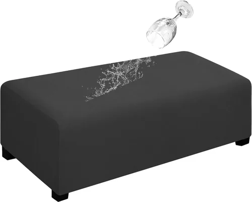 Vista 56 de Easy-Going Funda para Otomán Elástica 100% Doble Impermeable Rectangular Plegable Taburete de Almacenamiento Protector de Muebles Funda Suave