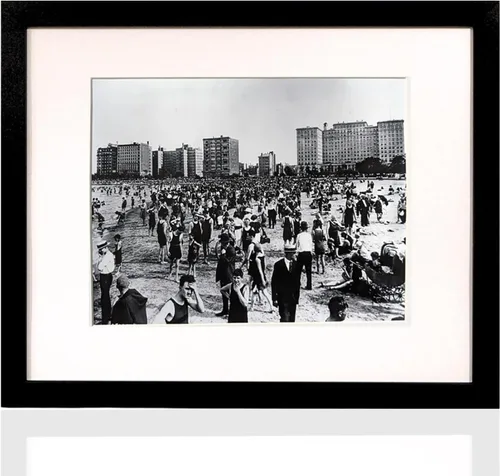 Vista 8 de iFrame Impresión de puente de dibujo de Chicago con paspartú para fotos, arte de pared de la ciudad de Chi en blanco y negro