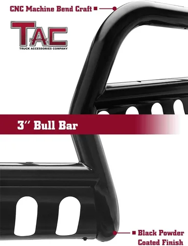 Vista 4 de TAC Bull Bar Fit 2019-2023 Ford Ranger Truck Pickup 3 pulgadas Negro Parachoques Delantero Rejilla Protector Protector Cepillo Protector Accesorios