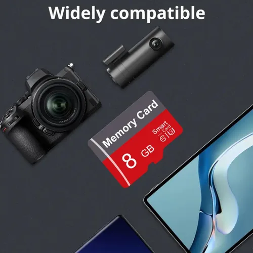 Vista 5 de 2 paquetes de tarjeta de memoria de 8 GB con adaptador, tarjeta TF de alta velocidad, tarjeta TF de memoria UHS-I C10 A1 para tableta/teléfono