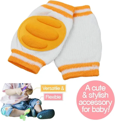 Vista 2 de 3 pares de rodilleras para gatear Protector de seguridad ajustable, transpirable, impermeable, almohadillas elásticas antideslizantes para bebés