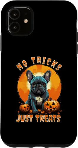 Vista 8 de iPhone 16 No Tricks Just Treats French Bulldog Halloween Frenchie Case