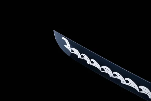 Vista 8 de Katana Katana Katana Dark Evil Dragon de 41 pulgadas, hecha a mano japonesa, práctica, acero T10, templado/arcilla templada, espiga completa