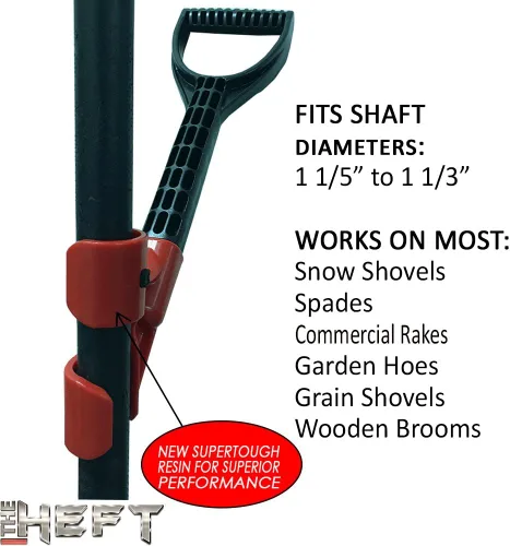 Vista 6 de The HEFT Mango protector de espalda secundario para palas de nieve y herramientas de jardín como se ve en Dragon's Den (Canada Shark Tank)