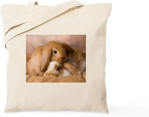 Vista 22 de CafePress Lop Eared Bunny - Bolsa de lona reutilizable beige, Caqui, S