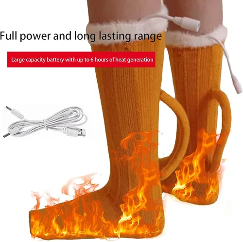 Vista 6 de Calcetines creativos para taza de cerveza, calcetines térmicos de punto amarillo, calcetines cálidos para hombres y mujeres, calcetines cálidos