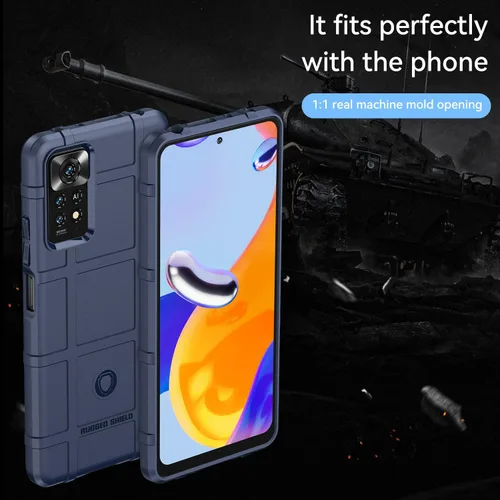 Vista 3 de Funda delgada para Redmi Note 11 Pro 4G/5G, resistente funda protectora con protección de grado militar a prueba de golpes, lente de pantalla