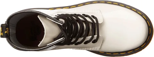 Vista 2 de Dr. Martens 1460 - Botas de combate de cuero patentado, color negro, 6 M EE.UU 4 RU, Blanco, 6
