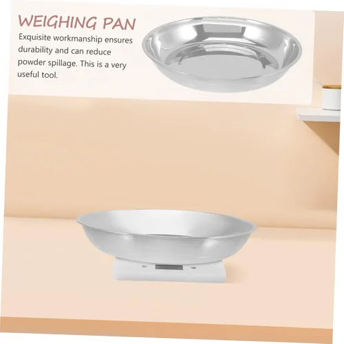 Vista 2 de LABRIMP Bandeja de báscula de acero inoxidable de 11.02 pulgadas, bandeja de pesaje electrónica para partículas de polvo y objetos pequeños, diseño