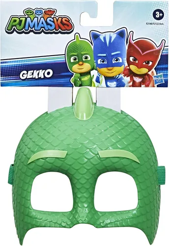Vista 3 de PJ Masks Máscara de héroe Elige tu máscara de héroe favorita Gekko, Owlette o Catboy, máscara de disfraz para niños, paquete con 2 pegatinas My
