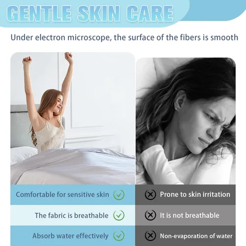 Vista 5 de Sábanas, sábanas de autolimpieza, sábanas de autolimpieza, con infusión de plata, sábanas de cama, transpirables, refrescantes y cómodas
