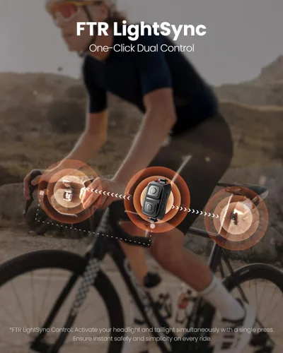 Vista 5 de Magicshine HORI1300S - Faro delantero para bicicleta, compatible con Garmin/Wahoo, 1300 lúmenes, luz delantera de haz alto y bajo, USB-C recargable